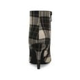 thumbnail image 2 of BLISSFUL STEP Women's Ankle Boots Plaid Stiletto Heel Pointy Toe Side Zipper Dress Boots Brown 7.5, 2 of 7
