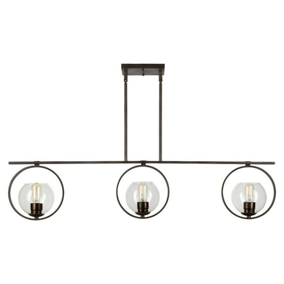 2703-03-32-Forte Lighting-Hoops - 3 Light Island Pendant-10 Inches Tall and 6 Inches Wide
