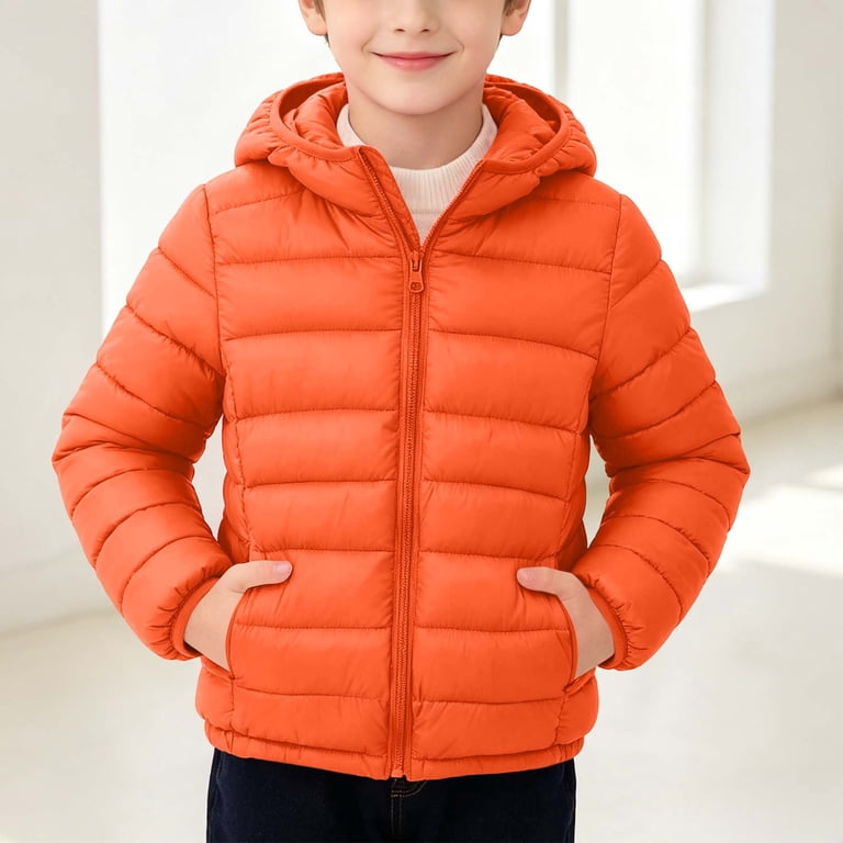 Kids Lightweight Quilted Puffer Jacket Zip Up Hooded Padded Coat,Boys ...