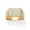 18k Gold-Plated Sterling Silver, variant on Men's Pave Diamond Multi-Row Grid Ring 1/6 TCW in 18k Gold-Plated or Platinum-Plated Sterling Silver