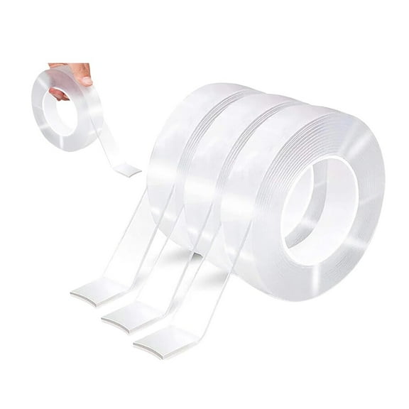 Nano Double Sided Tape,Mounting Tape,Washable Strong Sticky,Multipurpose Removable for Carpet Photo Frame Poster Décor 5m X 2cm(3 PCS)