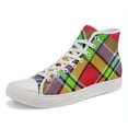 thumbnail image 2 of Coolcustomize Women's Vintage Scottish Plaid Sneakers - High-Top Lace-Up Round-Toe Casual Shoes, Colorful Plaid Pattern (Green/Red/Black/Teal/Purple), Ladies' Boots Suitable For Everyday Wear, Travel, 2 of 9