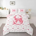 thumbnail image 3 of Homewish Kawaii Princess Letter S Full Size Comforter Sets, Cute Pink Bowknot Bow-tie Bedding Comforter Set, Teens Kids Girls Reversible Bedding Sets, Ultra Soft Bedroom Decor, 3pcs, 3 of 8