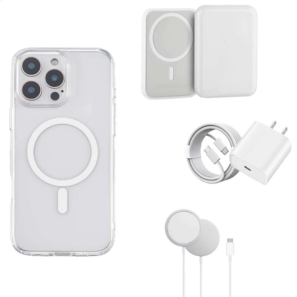 YUWY Kit Accesorios Compatibles Con MagSafe Para iPhone 16 Pro Max Antigolpes Combo de Funda Baería Base y Cargador Para iPhone 16 Pro Max Kit Accesorios Regalo Para iPhone