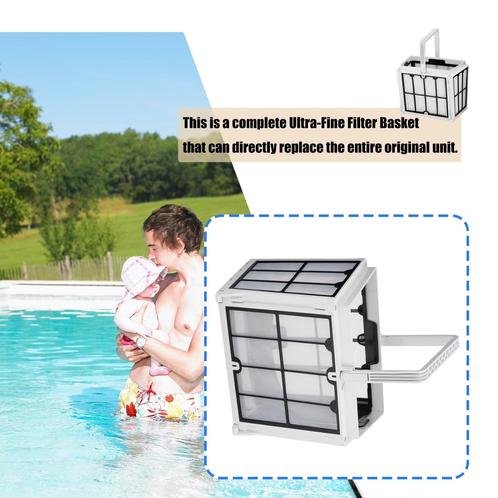 High Capacity Robotic Pool Cleaner Filter Basket Replacement With Fine Net For Enhanced Suction And Debris Collection