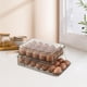 thumbnail image 4 of Organizador de almacenamiento de huevos rodantes, contenedor apilable de gran capacidad para refrigerador. Marrón, 4 of 9