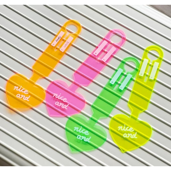 8-Pack Cute PVC Heart Luggage Tags – Colorful Travel ID Tags for Boys & Girls, Durable Fluorescent Suitcase Identifiers, Stylish Travel Accessories for Bags & Backpacks TIKA