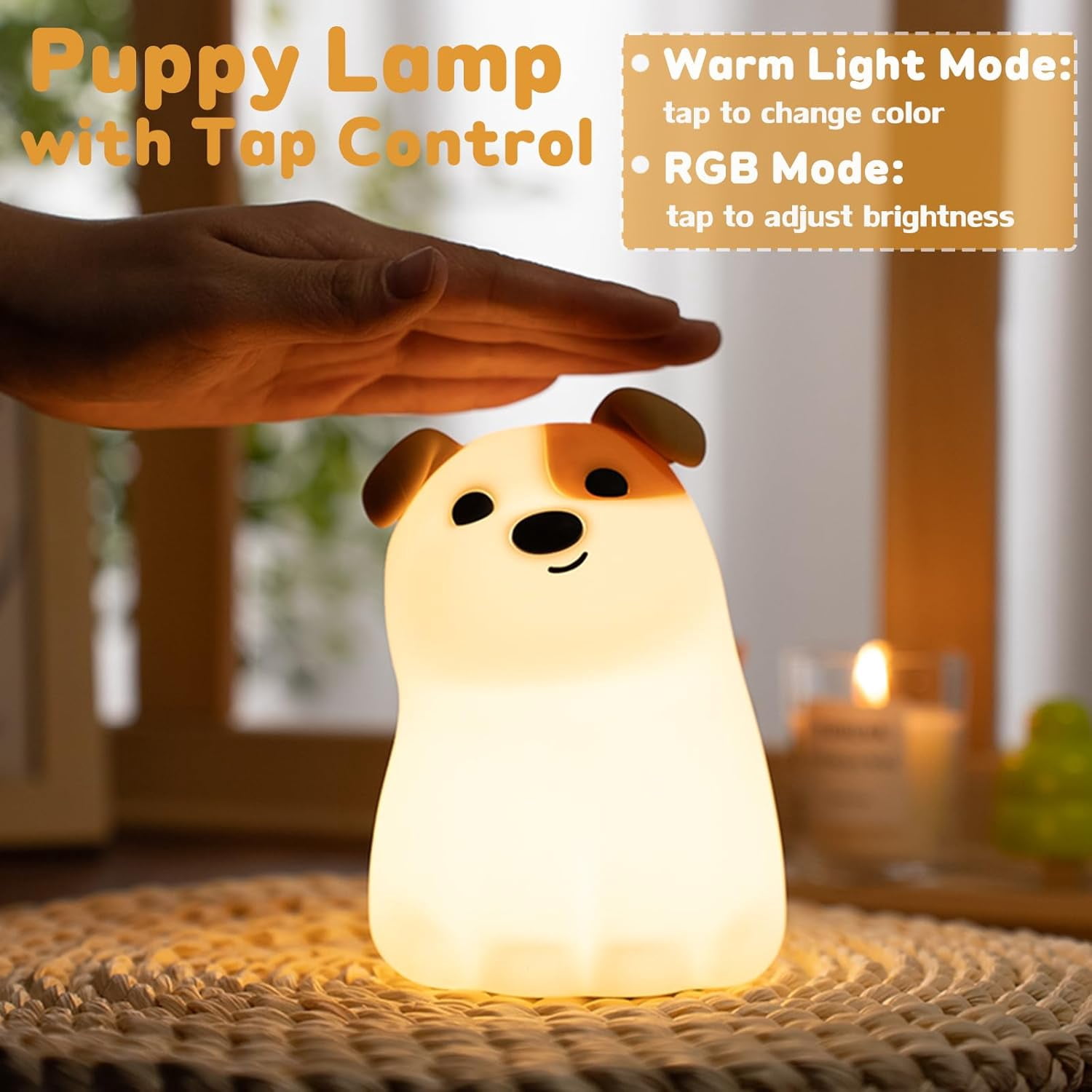 Night Light for Kids, 7 Colors RGB Silicone Puppy Night Light, Rechargeable Dimmable Nursery Lamp with Timer, Cute Kawaii Bedroom Decor Gift for Baby Toddlers Boys Girls