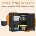 thumbnail image 4 of Metal Garage Wall Cabinet with 2 Doors and 1 Adjustable Shelf,Lockable Floating Tool Cabinet with Pegboard,Black Steel Storage Cabinet for Kitchen,Office,Garage,Laundry,Warehouse(Black, 26" H), 4 of 7