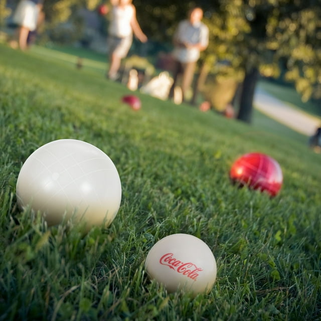 Bocce Ball Set- Regulation Outdoor Family Bocce Game by Hey! Play! (Coca Cola)