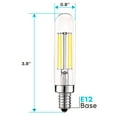 thumbnail image 6 of Luxrite T6 T6.5 Vintage LED Tube Light Bulbs 5W= 60W, 5000K Bright White, Dimmable, 500 Lumens, UL Listed, E12, 6-Pack, 6 of 7