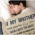thumbnail image 2 of Gifts for Brother Throw Blanket 60"x 50", Brother Gifts from Sister, Birthday Gifts for Brother, Funny for Brother, Best Graduation Gift Ideas for Brother, 2 of 6