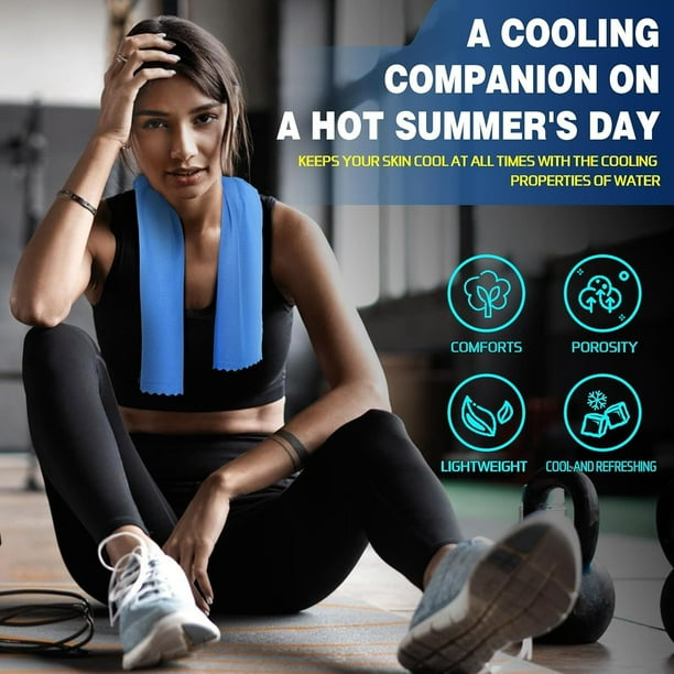 QUTETN 6 Pack Cooling Towel, (40"x12") Gym Cooling Towels for Neck and Face, Chill Pal Summer Cloth for Extreme Heat for Hot Weather, Football Towels for Men Women Working Out, Sweat Sport Hand Towels