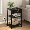 thumbnail image 7 of End Table with Charging Station Set of 2, 3 Tier Side Tables for Living Room Bedroom Office Small Space, Nightstand with Outlets & USB Ports, Bedside Table Sofa Table with Storage Shelves,Black, 7 of 7