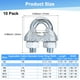 thumbnail image 3 of Uxcell 10-Pack Abrazaderas de Cable, Clip de Cable de Acero al Carbono M5, Sujetador de Perno en U, 3 of 6
