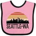 thumbnail image 3 of Inktastic Seattle Washington Skyline Sunset Boys or Girls Baby Bib, 3 of 4