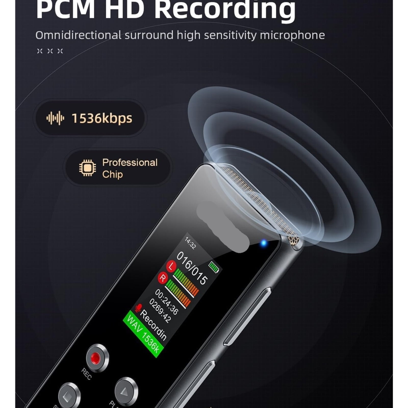 Digital Voice Recorder for Lectures Meetings Voice Activated Recording Device Recorder ,Excellent Sound Quality
