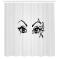 thumbnail image 3 of Ambesonne Eyelash Shower Curtain, Feather Butterfly Woman, 69"Wx75"L, Black White, 3 of 3