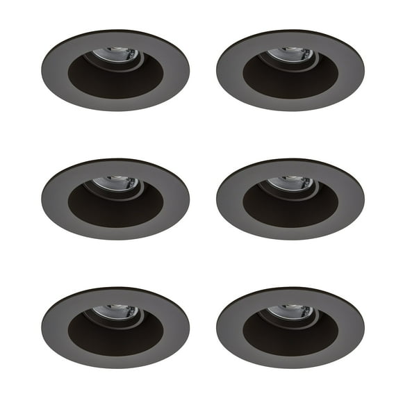 Round 4 inch Bronze LED Regressed Recessed Ceiling Down Light - 3000K Warm White - 6 Pack