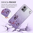 thumbnail image 3 of for Motorola Moto G54 Case Clear Glitter Shiny for Women Aesthetic Floral Motorola G54 5G Phone Case Silicone Soft Flower Transparent Shockproof Cover Purple Slim (Purple), 3 of 7