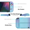 thumbnail image 5 of PlayVital AlterGrips Protective Slim Case for Nintendo Switch OLED, Ergonomic Grip Cover for Joycon, Dockable Hard Shell for Switch OLED w/Thumb Grip Caps & Button Caps - Gradient Violet Blue, 5 of 9