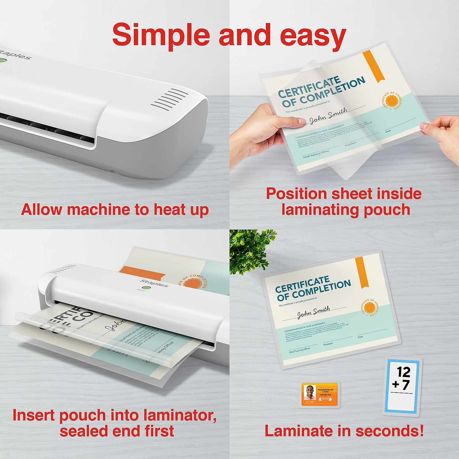 Staples Thermal Laminator 9" Width White/Gray (OL141)