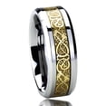 thumbnail image 2 of Men's Women's Stainless Steel 8mm Wedding Band Ring Wood Grain Inlay Ring (6 to 14), 2 of 2