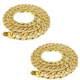 thumbnail image 3 of EeaseMX Collar unisex para mujer y hombre, accesorio de joyería de moda hip hop, colgante de cadena de eslabones de oro cubano con cristales de imitación., 3 of 7