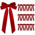 thumbnail image 2 of Velvet Christmas Bows Multipack for Gift Wrapping, Soft Craft Bows for Tree Decorations Party Favors and DIY Holiday Crafts(Red), 2 of 7