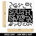 thumbnail image 2 of South Dakota State with Text Swirls Self-Inking Rubber Stamp Ink Stamper - Sky Blue Ink - Small 1 Inch, 2 of 7