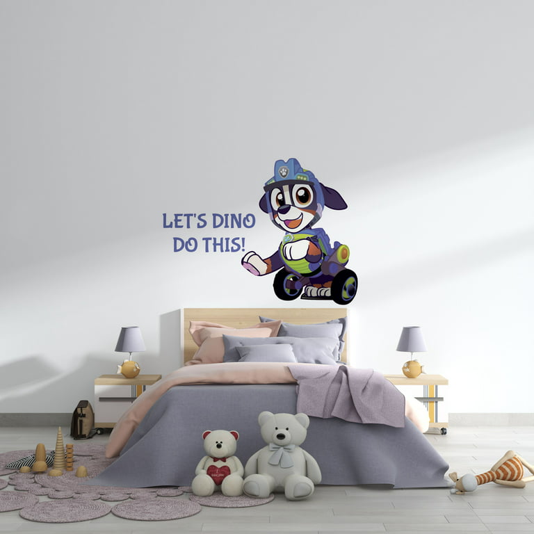 Let\'s Dino Do This - Removable Paw Patrol Rex Mighty Pup Decor Adhesive Home  Art Search And Rescue Dog Wall Decal Design | 20\