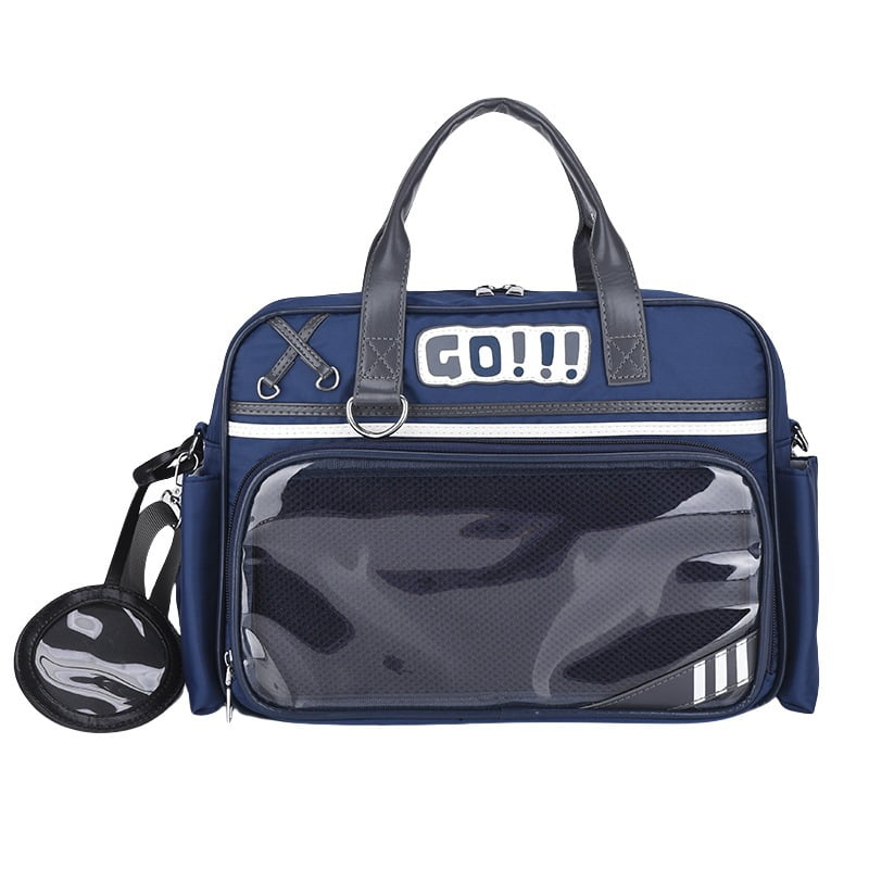 Baguery Y2K Ita Bag - Plush Football Charms Large Capacity Japanese Crossbody Handbag for Women Sports Travel