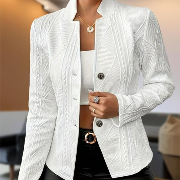 ZEHJUHAN Women's Tailored Single-Button Blazer - Slim Fit Lapel Jacket with Long Sleeves, Professional Office Coat for Fall/Winter, Work to Weekend Versatile Style