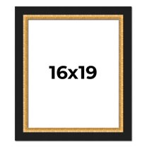 16x19 Frame Gold Real Wood Picture Frame Width 2.25 Inches | Interior Frame Depth 0.5 Inches |