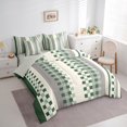 thumbnail image 4 of Manfei Green Square Buffalo 7-Piece Bedding Comforter Set, Vintage Checkered Abstract King Bedding Sets, Rectangle Plaid Reversible Bed Sheets, Breathable Home Decor, 4 of 8