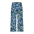 thumbnail image 5 of Lounge Sets for Women Two Piece Casual Floral Print Short Sleeved Round Neck and Cropped Pants Set, 5 of 7