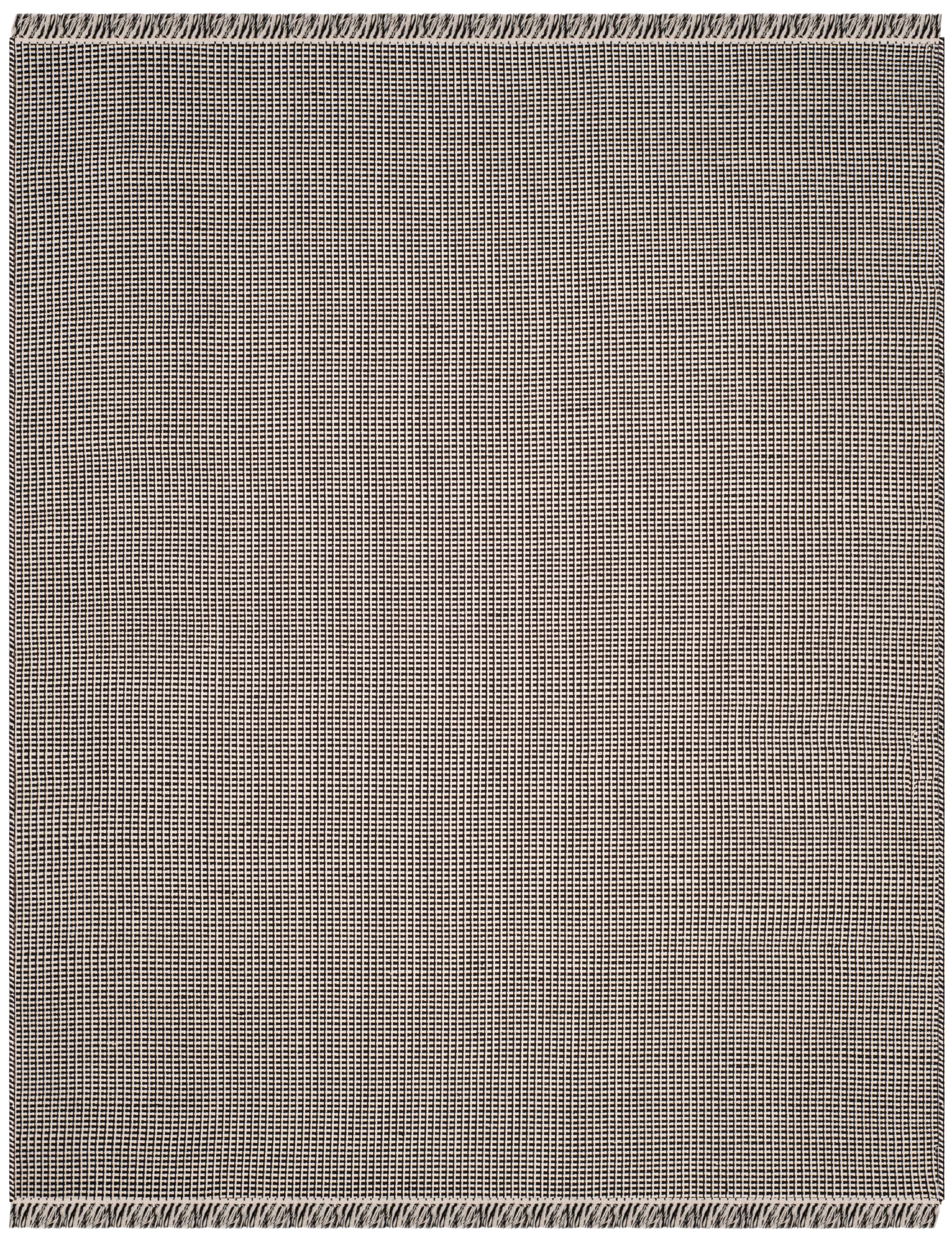 SAFAVIEH Montauk Patton Geometric Cotton Area Rug, Ivory/Black, 9' x 12'