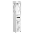 thumbnail image 1 of Gabinete de baño de pie, Mueble de almacenamiento para baño blanco.Gabinete esquinero de baño Wobythan blanco, 1 of 8