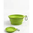 thumbnail image 1 of Plato Para Perro Plegable Silicona Portatil Viaje Mascotas Verde, 1 of 5