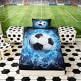 thumbnail image 4 of Erosebridal Water Lightning Soccer Twin Sheet Sets, Sport Bedding for Men and Boys, 3 Pieces, 1 Flat Sheet, 1 Fitted Sheet and 1 Pillowcase, 4 of 6