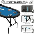 thumbnail image 4 of 8 Player Oval Poker Game Table, 82" Poker Tables with Collapsible Legs, Padded Rails & Cup Holders, Portable Poker Table for Texas Holdem Poker and Blackjack, 4 of 8
