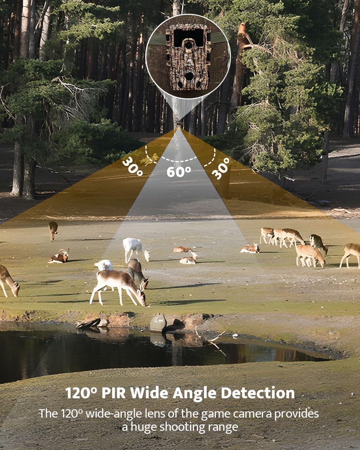 Usogood Trail Camera, 48MP 4K Hunting Camera with Night Vision Motion Activated IP66 Waterproof, Deer Camera for Outdoor Wildlife Watching Monitoring