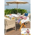 thumbnail image 5 of Outdoor Tablecloth with Umbrella Hole for Patio/Picnic/Party/Camping, Spring Groundhog Waterproof Table Cloth Rectangle Table Cover Washable, Watercolor Sunflower Botanical Butterfly (60"x 102"), 5 of 8