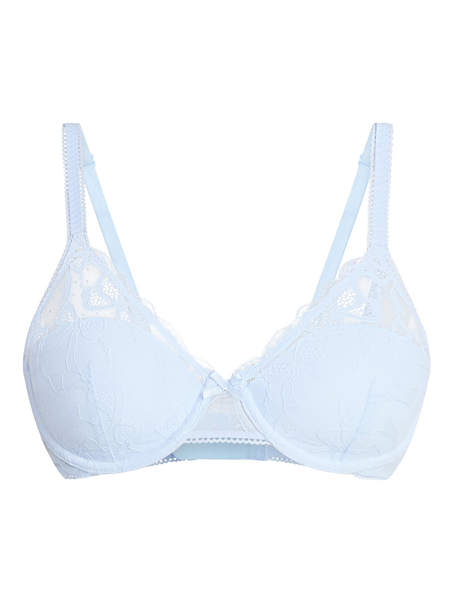 No Boundaries Bow Lace Half Cup Bra, Women's 34B-40DD