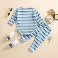 thumbnail image 6 of Baby Boy Long Sleeve Pajama Set 2 Piece Set Soft Knit Stretch Leggings Outfit Simple Daily Loungewear Outfit For Baby Boys Kaprioy Boys Clothes Fall Winter, 6 of 8