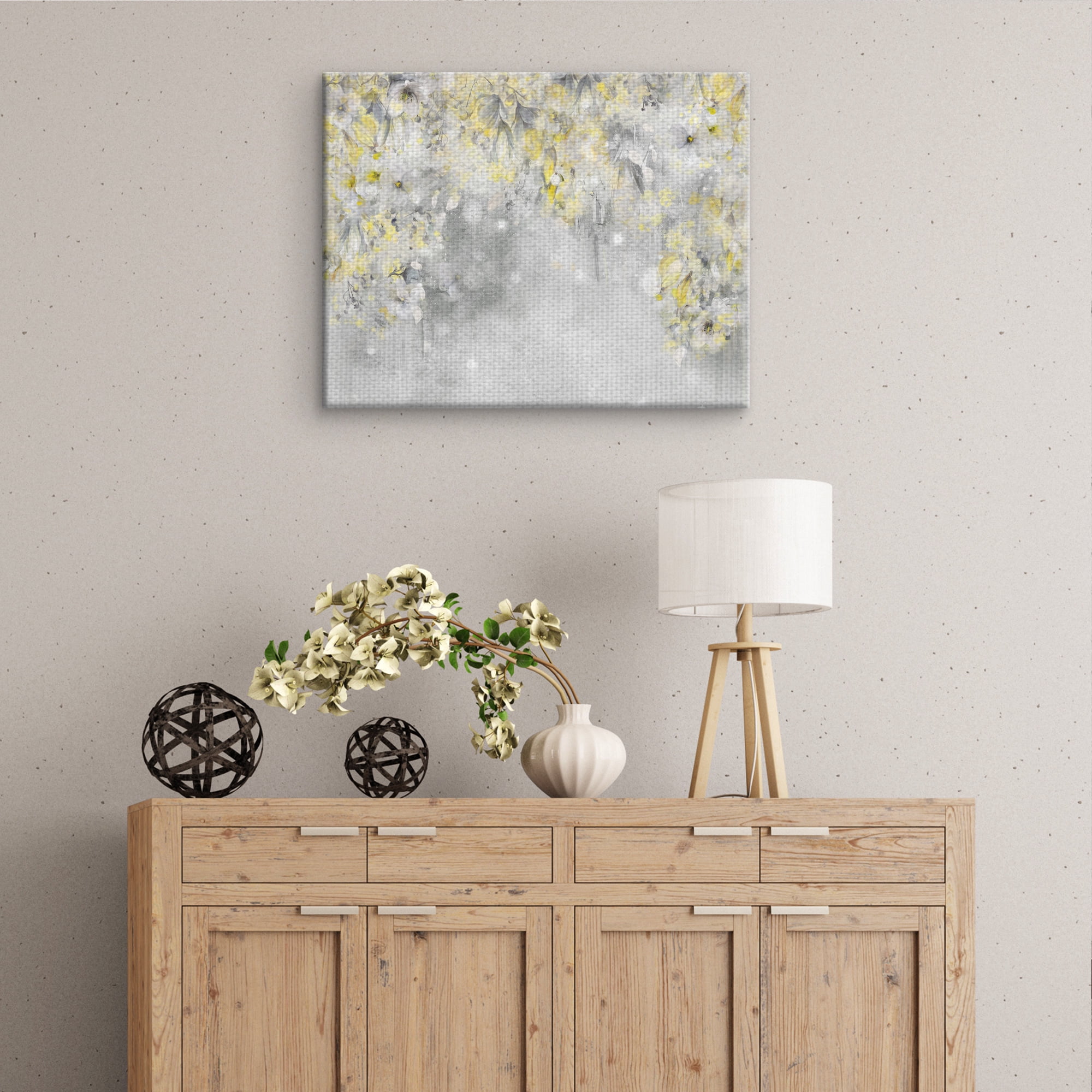 Masterpiece Art Gallery Anastasia Golden Flowers By Studio Arts Canvas Art Print 22" x 28"