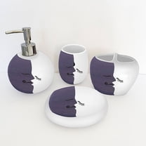 Purple and White Ceramic Bathroom Accessory Set - Watson Bathroom Accessories