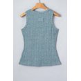 thumbnail image 5 of Western Style Mineral Wash Tank for Women – Beau Blue Ribbed Sleeveless Top, Casual Outdoor Summer Apparel, L, 5 of 10