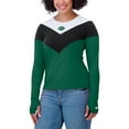 thumbnail image 4 of Women's WEAR by Erin Andrews Green/Black New York Jets Plus Size Chevron Tri-Blend Long Sleeve T-Shirt, 4 of 5