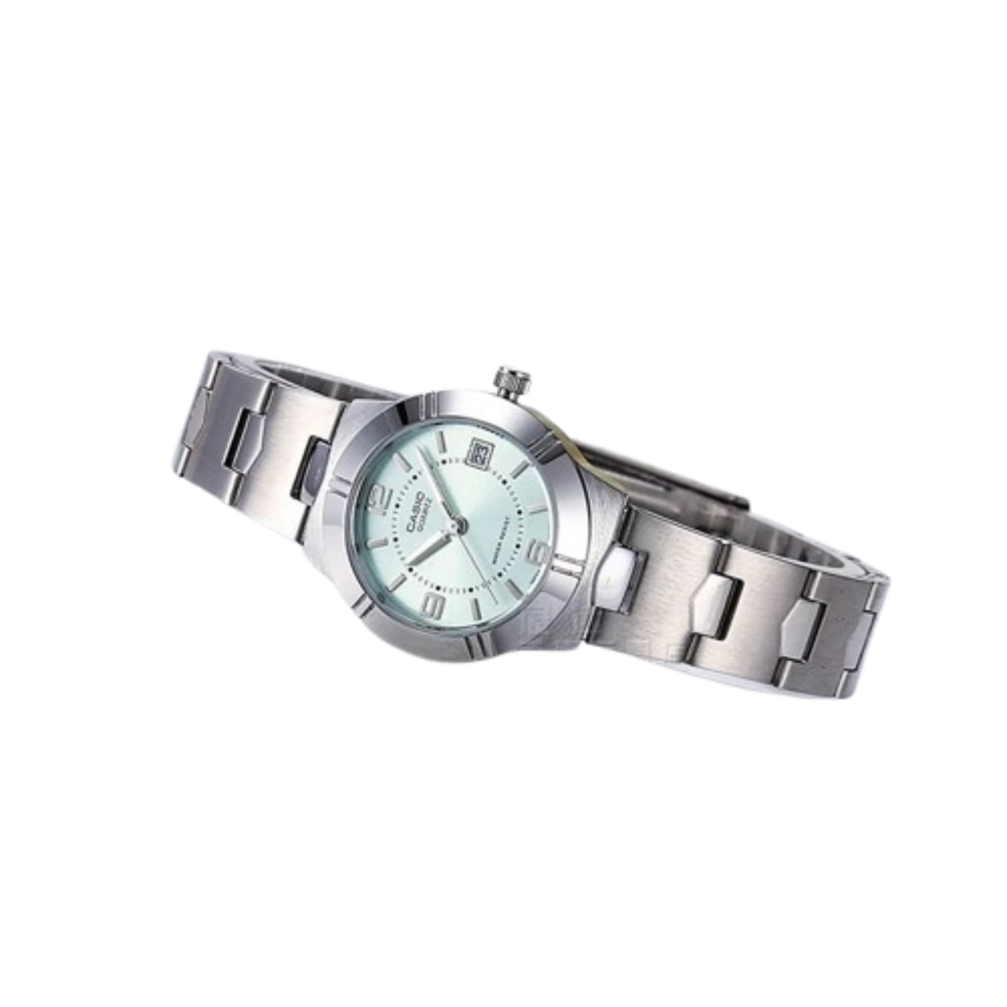 LTP-1241D-3A Women's Quartz Silver Analog Dress Watch w/ Green Dial & Date